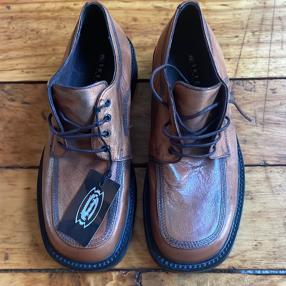 VINTAGE INSPIRED MENS LEATHER DRESS SHOE SKETCHERS, NEW